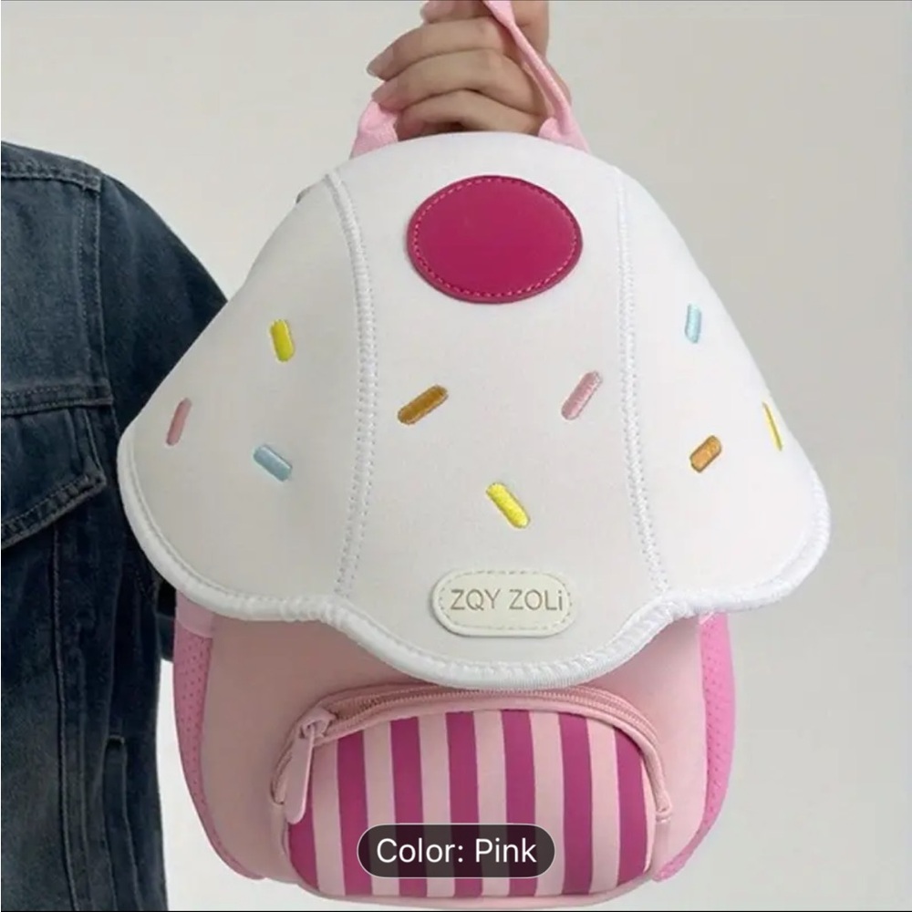 New in the package Whimsical pink and White Mushroom Bag
